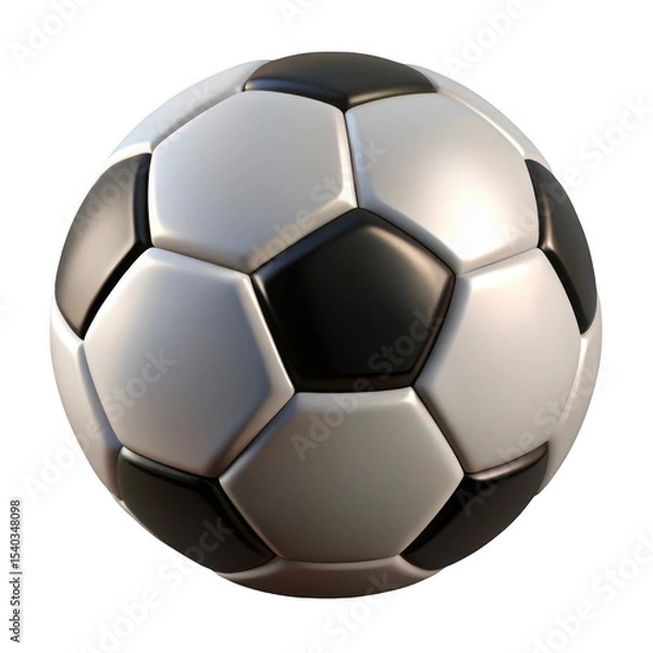 Fototapeta 3d realistic soccer ball isolated on transparent background
