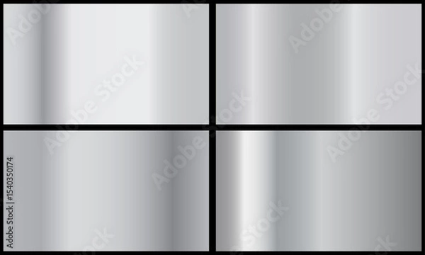 Obraz Silver background texture vector icon seamless pattern. Metallic gradient illustration gradation for backgrounds, banner interface. Brilliant plates with silver effect.