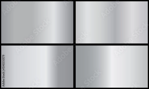 Obraz Silver background texture vector icon seamless pattern. Metallic gradient illustration gradation for backgrounds, banner interface. Brilliant plates with silver effect.