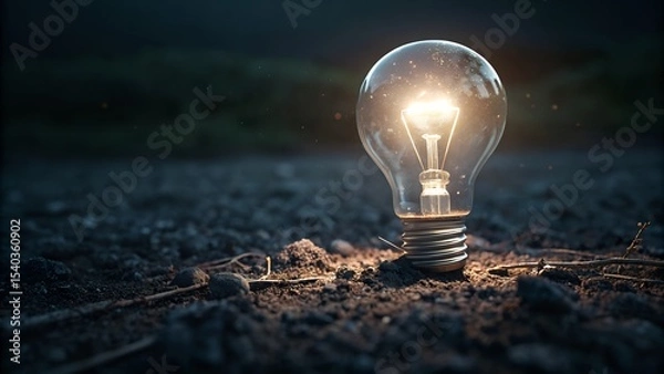 Obraz light bulb on black background