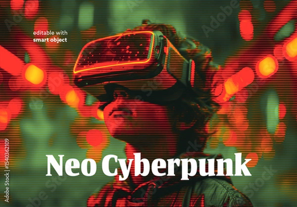 Fototapeta Neo Cyberpunk Photo Effect