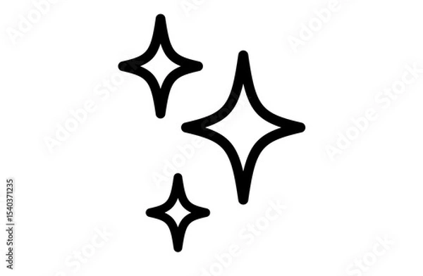 Obraz キラキラ輝くシンプルマーク(モノクロ)白黒