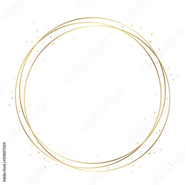 Fototapeta Minimalist Gold Circular Frame for Elegant Branding, Packaging, Logos or Invitation Design on White Background