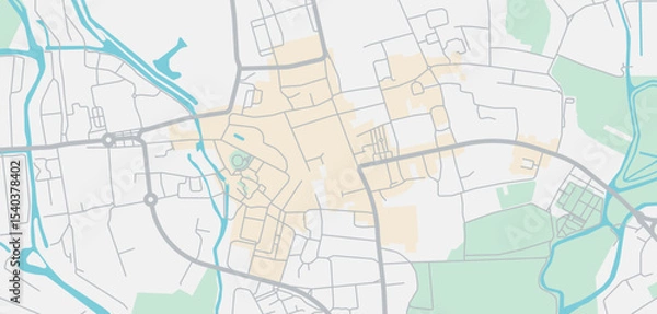 Obraz Layered editable vector illustration outline of Oxford,Britain.