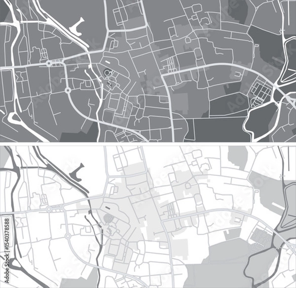 Obraz Layered editable vector illustration outline of Oxford,Britain.