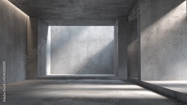 Obraz Empty, modern concrete interior with natural light