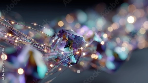 Obraz Abstract close-up of sparkling gems and shimmering lights background