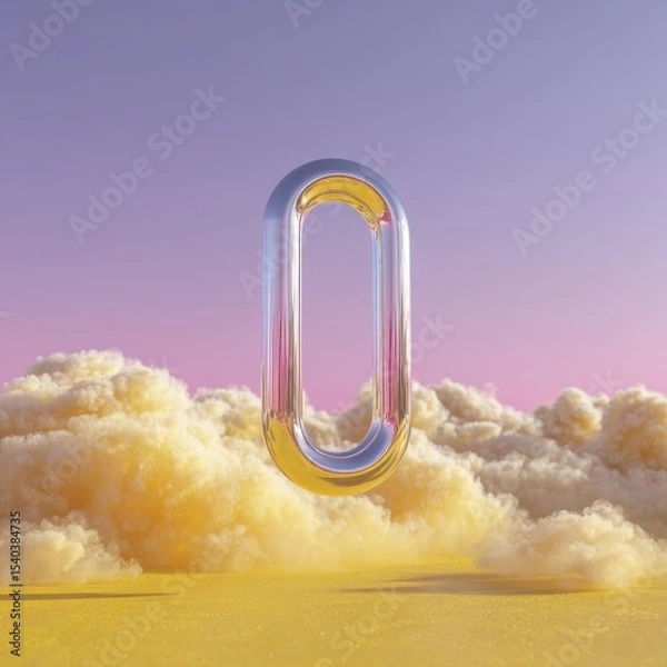 Obraz Ethereal Transparent Loop Floating Above Soft Colorful Clouds