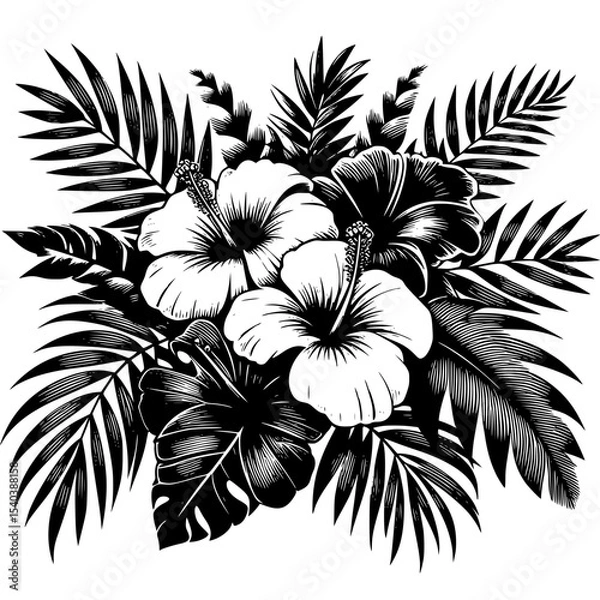 Obraz black and white flower