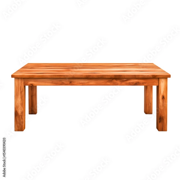 Fototapeta Rustic Wooden Table with Simple Design for Cozy Dining Spaces and Interior Decor