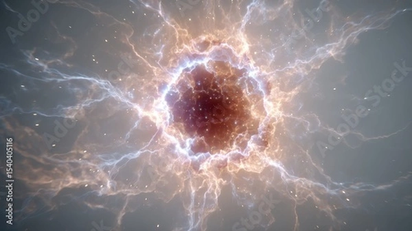 Obraz Dramatic Cosmic Explosion with Electric Plasma and Bright Energy Pulses