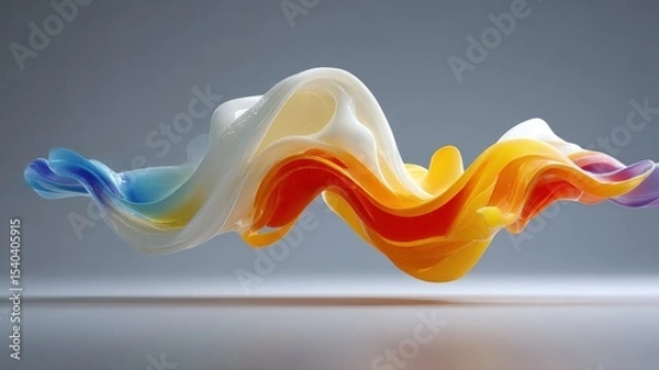 Obraz Abstract Colorful Wave Motion in Smooth Plastic Art Design