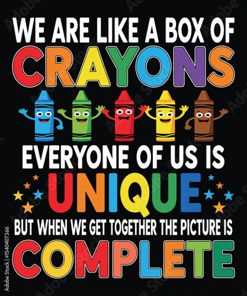 Obraz Box of Crayons Diversity T-Shirt