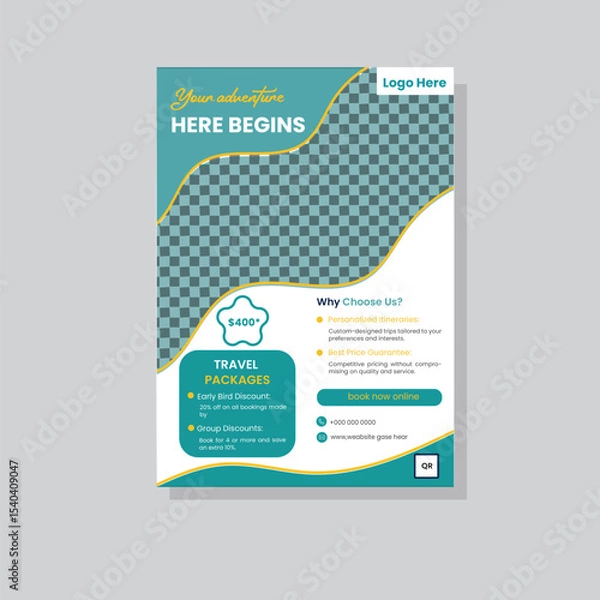 Obraz Creative, modern  travel flyer design template 
