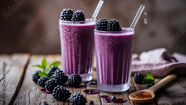 Obraz blackberry smoothie 5