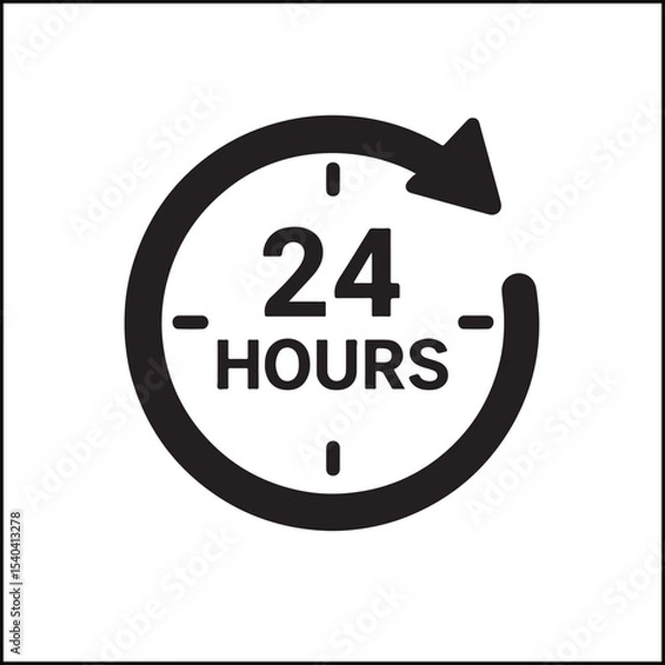 Fototapeta 72 hours timer icon with loop arrow