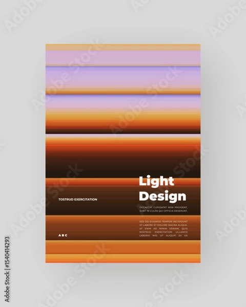 Obraz Abstract Posters Design. Vertical A4 format. Modern placard. Strict and discreet brochure. Stretched pixels effect, colorful stripes, speed gradient.