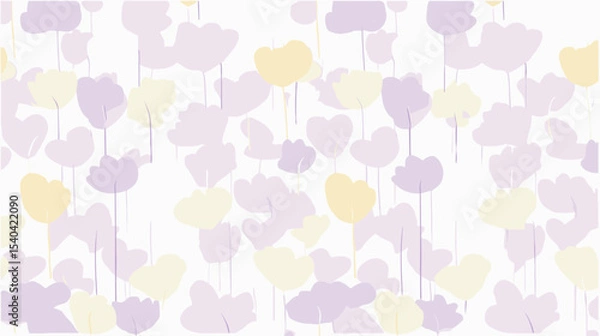 Obraz Delicate flowers scatter creating pattern pastel background illustration design
