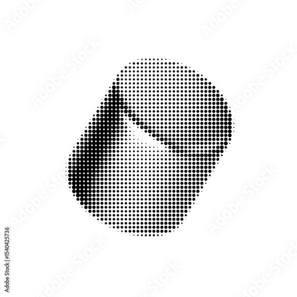 Obraz Halftone vector graphic of a 3D pill, showcasing a modern pop art vibe. Perfect for pharmacy, health, and design projects. Bold monochrome dots bring vintage comic style to life.