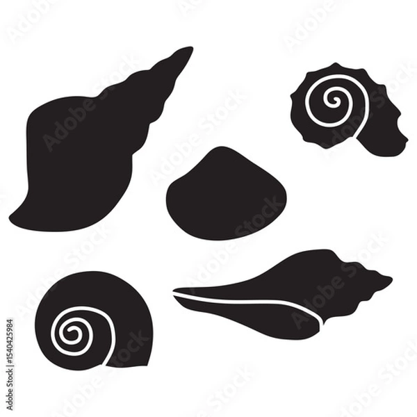 Obraz seashell icon set
