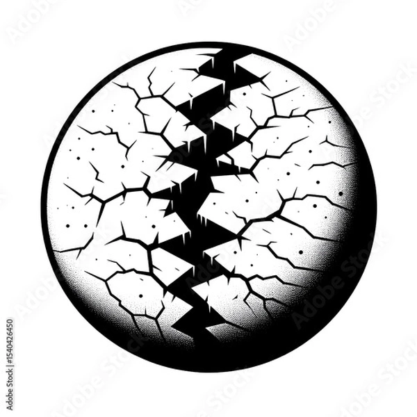 Obraz crack, black and white, image, vector, wallpaper