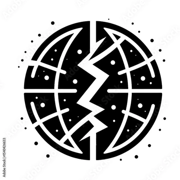 Obraz crack, black and white, image, vector, wallpaper