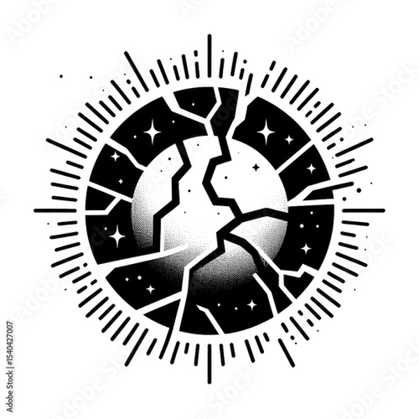 Obraz crack, black and white, image, vector, wallpaper