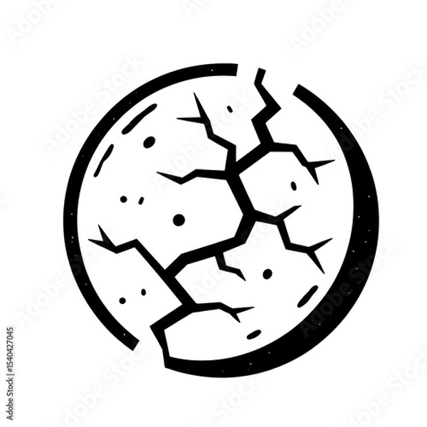 Obraz crack, black and white, image, vector, wallpaper
