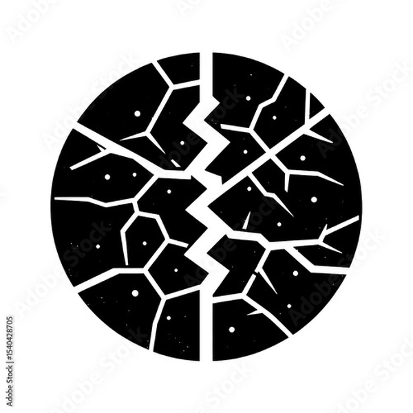 Obraz crack, black and white, image, vector, wallpaper