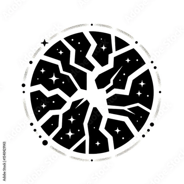 Obraz crack, black and white, image, vector, wallpaper