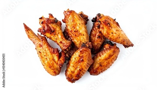 Obraz Appetizing chicken wings served on a plate ready for enjoying during a game day or casual get-together with friends