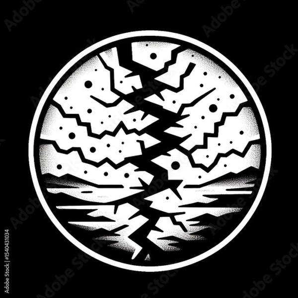 Obraz crack, black and white, image, vector, wallpaper