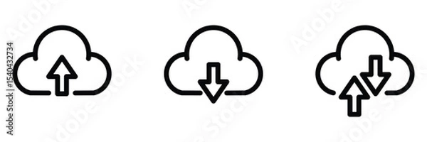Fototapeta cloud icon, containing cloud upload, download symbol, vector illustration