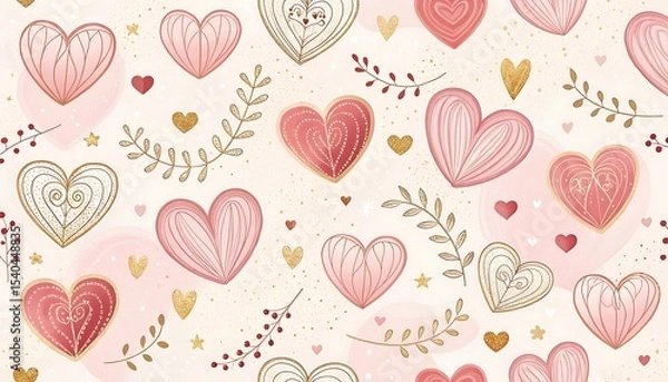 Obraz seamless background with hearts