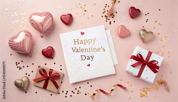 Obraz happy valentines day card and element 