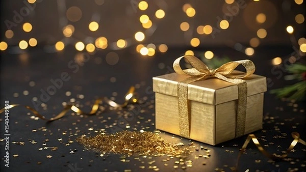 Obraz christmas tree with gift box