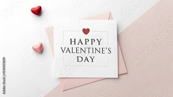 Obraz Happy valentines day typography card and heart 