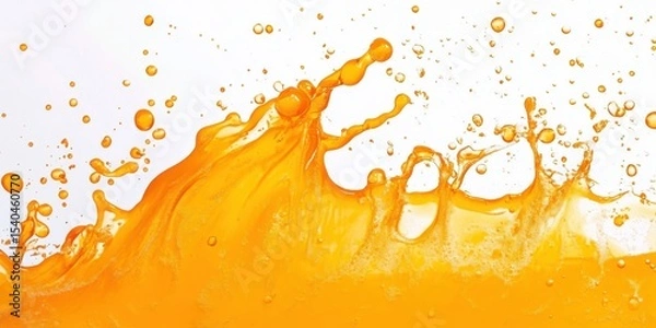 Obraz Orange Splash: Dynamic image capturing the liquid's vibrant, energetic outburst, showcasing its dynamic flow and refreshing qualities.