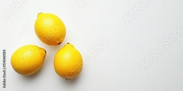 Obraz Vibrant Trio: A trio of sun-kissed lemons, bursting with zesty flavor, are artfully arranged, evoking freshness and culinary potential.