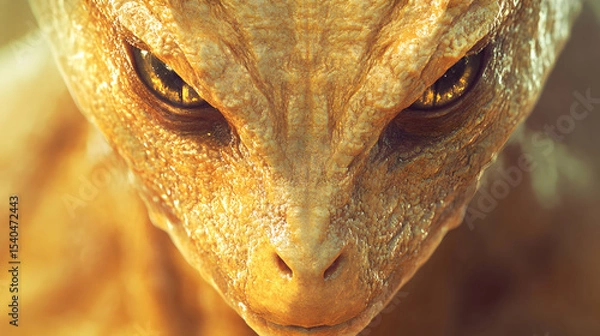 Obraz Close-up of detailed reptilian creature with intense eyes and scaly texture