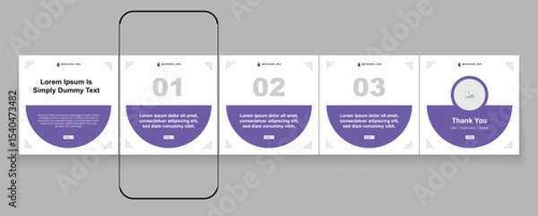 Fototapeta Tips Instagram social media carousel post template or LinkedIn carousel banner collection