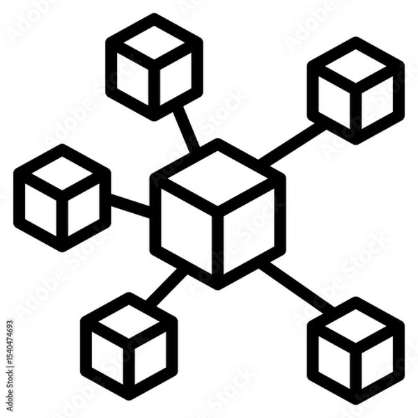 Fototapeta Blockchain Network  Icon Element For Design