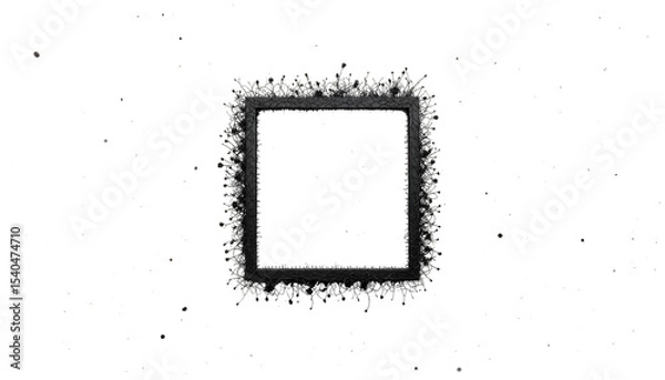 Fototapeta Mourning-themed black photo frame for memorial or tribute compositions PNG