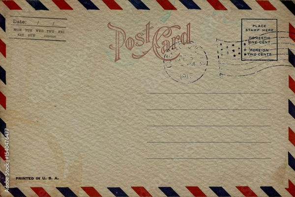 Obraz Vintage postcards are old and dirty for writing a message