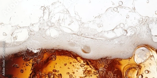 Obraz Effervescent Beverage Splash: A close-up capturing the dynamic moment of a beverage splashing, its bubbles sparkling and creating a refreshing burst of energy.