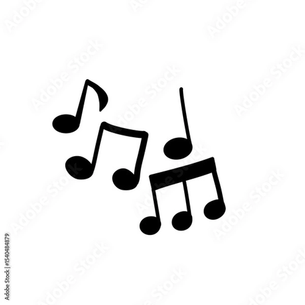 Fototapeta Music Notes Doodle Set. cart icon vector 