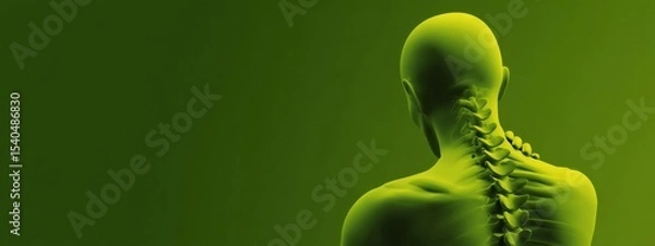 Obraz Spine Anatomy Green Background
