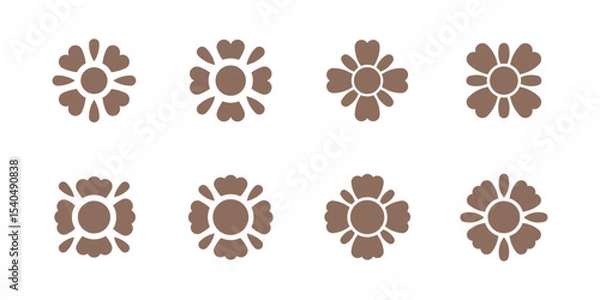 Obraz Circle geometric elements for your project. Four leaf flower elements for decor. Simple geometric shape.