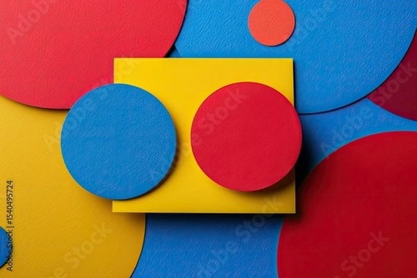 Fototapeta Clear Pixel Picture of Colorful Business Card with Circular Shapes