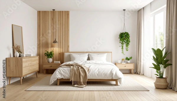 Fototapeta Schlafzimmer in Naturmaterialien 